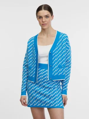 Produktbild von Orsay Blaue gemusterte Strickjacke für Damen 1000121X4330__L