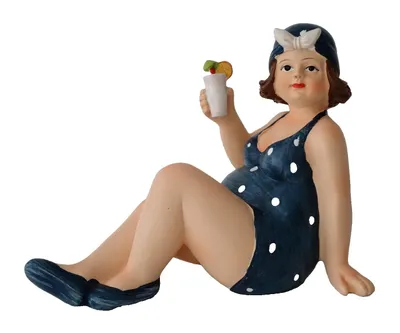 Produktbild von Frau im Badeanzug Mollige Dicke Dame Lady Rubens Deko Retro Figur Skulptur