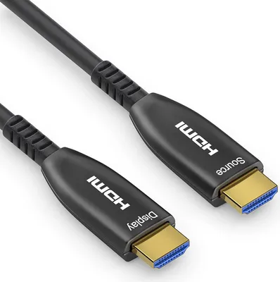 Produktbild von conecto Aktives 4K HDMI 2.0 AOC Extender Kabel, Hybridkabel (Glasfaser/Kupfer), schwarz, 10m
