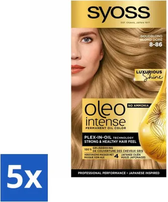 Image de SYOSS - Oleo Intense 8-86 Golden Dark Blonde - coloration pour cheveux - sans ammoniaque - couverture des cheveux gris - couleur longue durée - pack avantage - 5 pièces