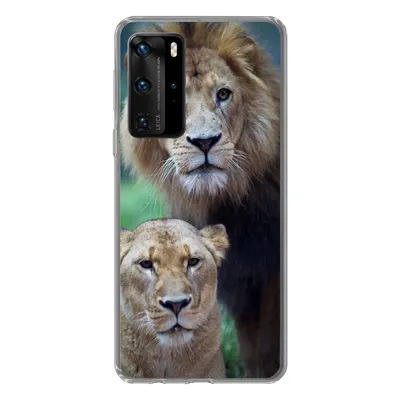 Produktbild von MuchoWow® Handyhülle Schutzhülle Hülle für Huawei P40 Pro Porträt - Löwe Silikon Softcase Handy Hülle - Schutz