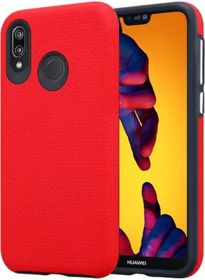 Produktbild von Cadorabo Schutzhülle für Huawei P20 LITE 2018 / NOVA 3E Hülle in Rot Outdoor Etui Hybrid Handyhülle extra Grip Anti