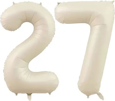 Produktbild von Folienballon 27, weiß, für Geburtstag