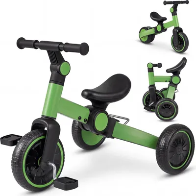 Produktbild von COSTWAY 5-in-1 Kinderfahrrad, Kinder Balancebike mit abnehmbaren Pedalen, verstellbarem Lenker & Hinterrädern, klappbares Kinderdreirad, Lauffahrrad für Kinder 2-4
