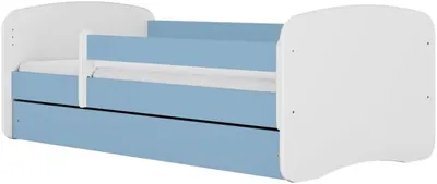Produktbild von Blaues Babybett mit Schublade, 80 x 160 cm
