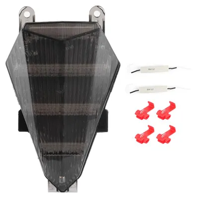 Immagine prodotto di Fanale posteriore a LED per moto con indicatori di direzione, vetro fumé, compatibile con Yamaha YZF R6 2006–2016