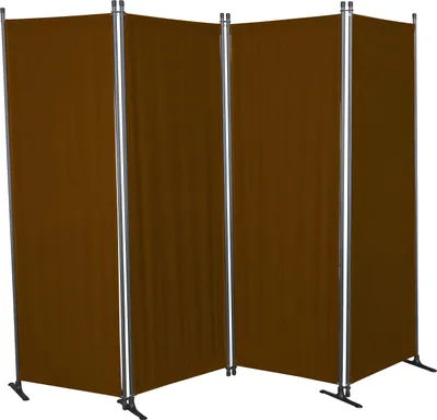 Image de Angerer, paravent 4 panneaux, en plastique (PE), couleur marron