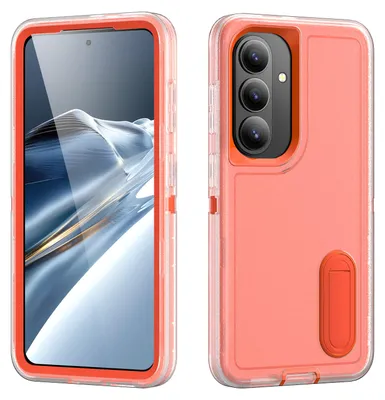 Produktbild von Hülle für Samsung Galaxy S26+ Hybrid Dreilagige Robust Stoßfest Schwerlast Schutzhülle mit Ständer Orange