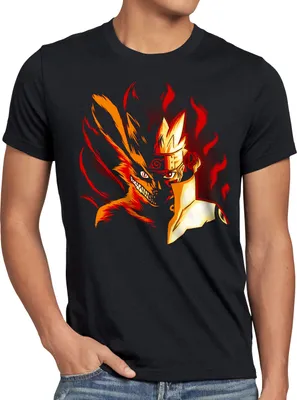 Produktbild von BaumwolleCloud Fire Wolf Herren T-Shirt Uzumaki Ninja Anime