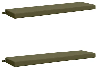 Imagen del producto de Cojines para banco, juego de 2 unidades, 100% poliéster, color verde oliva