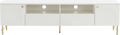 Produktbild von RTV 2-türiger Schrank mit 2 Schubladen und 2 Nischen - Weiß-gold - ALOBARA