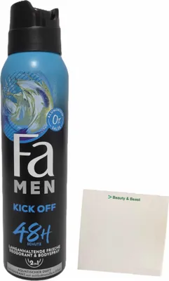 Produktbild von Fa Men Men Kick Off 48h Schutz (150ml Deodorant & Bodyspray 2in1) + usy Block