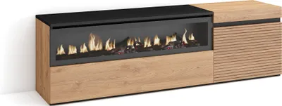 Immagine prodotto di COZY Mobile TV Soggiorno, 150x35x45cm, Per TV fino a 65, Camino elettrico, Rovere