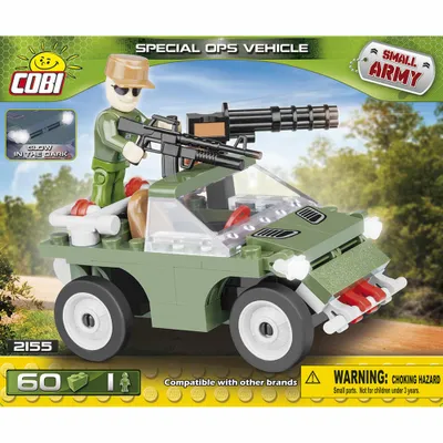 Image de COBI Small Army Special OPS Vehicle, militaire, soldats, véhicule de patrouille, jouets, briques de construction, 60 pièces, 2155
