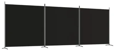 Produktbild von Raumteiler - Paravent 3-teilig - Faltbare Trennwand - Stoff 525x180 cm - Sichtschutz - Armeegrün