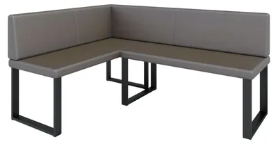 Image de Banc d'angle AKIKO METAL Corner Bench 142x196 gauche - Ensemble de bancs d'angle pour votre salle à manger, cuisine moderne, coin salon, coin repas. Parfait pour la cuisine, le bureau et la réception. Fabrication solide et forte. Easy Care
