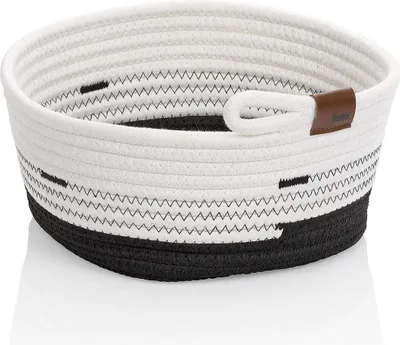 Produktbild von KELA Korb Hedda 25 cm Baumwolle/Polyester-Mischung weiß-schwarz KL-24457