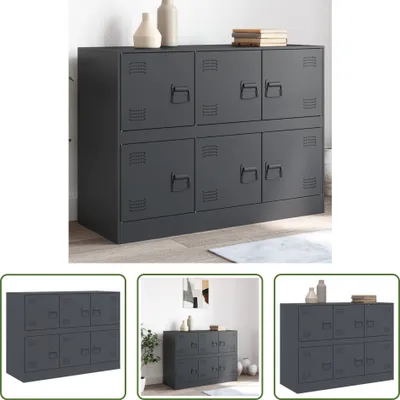 Immagine prodotto di The Living Store Credenza Anthrazit 99x39x73 cm Stahl