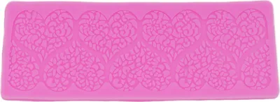 Imagen del producto de Molde de silicona para fondant, con forma de corazones estampados, de doble cara, alargados, de aproximadamente 18,6 x 6,9 x 0,5 cm