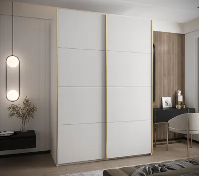 Obrázok produktu pre Dvojdverová skriňa SAMARA 1 - 180 cm, biela / zlatá
