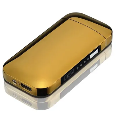 Produktbild von Shiny Elektrisches Feuerzeug mit USB - Golden | Wind- und wetterfest KP25699