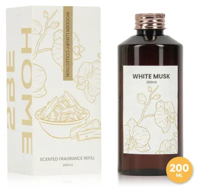 Productafbeelding van 2BEHOME Geurstokjes Navulling White Musk 200 ml - Huisparfum