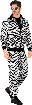 Produktbild von PARTY FASHION TRAININGSANZUG MIT ZEBRAMUSTER (Oberteil, Hose) Gr. XL