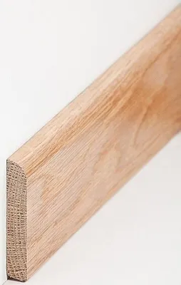 Produktbild von Sockelleiste Massivholz 10 x 58 x 2400 mm Eiche zum Kleben, Schrauben & Nageln Massivholz Fußleiste by PROVISTON 12 Meter | 5 Stück