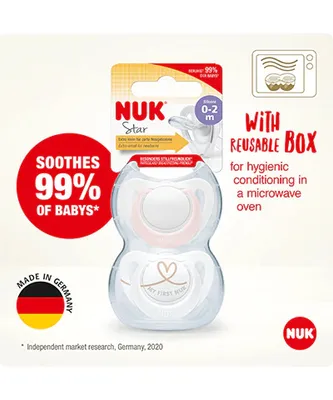 Produktbild von Nuk 10.175.282 STAR 0-2M Silikon-Schnuller, BPA-frei