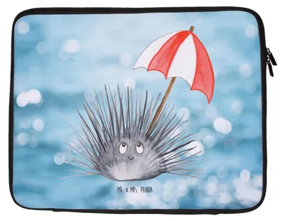 Produktbild von Mr. & Mrs. Panda Hülle Laptop Seeigel 33 x 42 cm - Oceanblue - Geschenk, Meer, Achtsamkeit, Laptoptasche, Tasche, Selbstliebe, Leben, Hier und Jetzt, Schutzhülle, Lebe