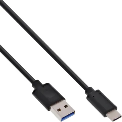 Produktbild von InLine USB 3.2 Gen.1x2 Kabel, USB-C Stecker an A Stecker, schwarz, 2m, 2 m, USB A, USB C, USB 3.2 Gen 2 (3.1 Gen 2), Stecker/Stecker, Schwarz
