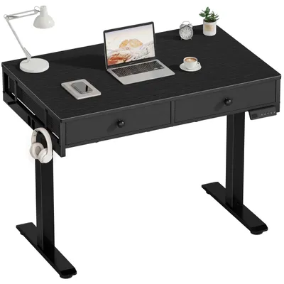 Imagen del producto de Escritorio de altura ajustable, eléctrico, de 100 x 60 cm, color negro