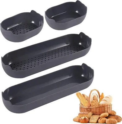 Produktbild von Backform Baguette Backblech Brötchen Brotbackformen Baguetteblech Backen von Baguettebrot Brot Langbrot Hot Dog - 4PCS