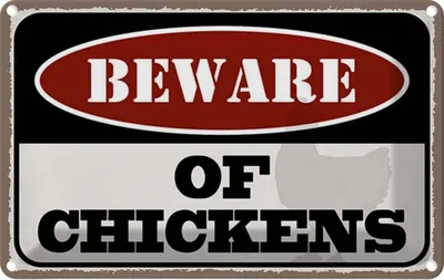 Produktbild von vianmo Blechschild 20x30 cm bewahre of chickens Warnschild Hinweisschild Sicherheit Vorsicht