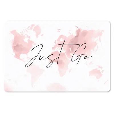 Produktbild von MuchoWow® Schreibtischunterlage Karte - Rosa - Zitat 60x40 cm - XXL Mauspad - Großes Mauspad