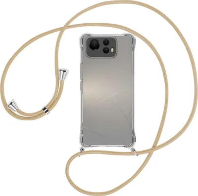 Produktbild von Handykette Backcover-Schutzhülle mit Band (Metall silberfarben) für Asus Zenfone 12 Ultra - caramel
