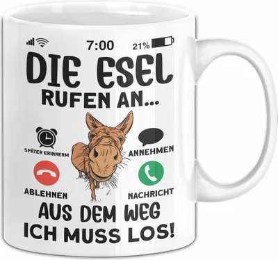 Produktbild von Esel Liebhaber Tasse Geschenk Die Esel Rufen An Geschenkidee Becher (Weiß)