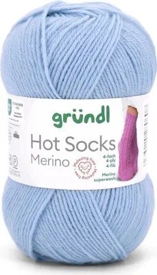 Produktbild von Gründl Hot Socks Merino 50 g/200 m 4-fädig uni 75 % Schurwolle(Merino) /25% Polyamid 04 hellblau