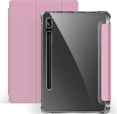 Produktbild von Smart Cover für Samsung Galaxy Tab S9 Tablet Hülle Cover Schutzhülle Tasche Stand Hülle Tasche Etui Rosa-Transparent