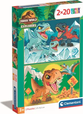 Produktbild von Clementoni Puzzle „Super Color Jurassic World“, 2 x 20 Teile