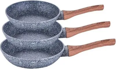 Produktbild von BERLINGER HAUS Bratpfannen Set 3 Teile Granit Grau