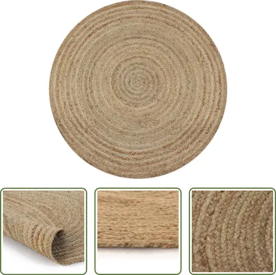 Obrázek produktu pro The Living Store Jutový tkaný koberec 120 cm kulatý