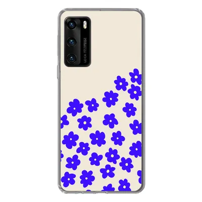 Produktbild von MuchoWow® Handyhülle Schutzhülle Hülle für Huawei P40 Blume - Blau - Muster Silikon Softcase Handy Hülle - Handytasche