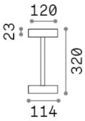 Produktbild von Ideal Lux 347868 TOFFEE Outdoor-Tischleuchte mit Touch-Bedienung, 320 mm, LED, 2 W, 320/170 lm, 3000 K, IP54, braun, wiederaufladbarer Akku, Ein/Aus