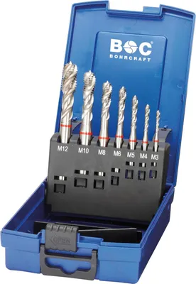 Produktbild von BOHRCRAFT Maschinengewindebohrer-Satz M3-M12 HSS-E Rotring 40º RSP 7-teilig
