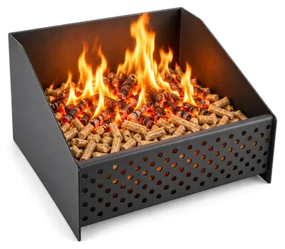 Produktbild von Pelletkorb für Pelletöfen – 2 mm Stahl – 25 x 30 x 17 cm – Schwarz – Für Kamin und Holzofen