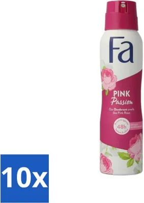 Immagine prodotto di FA - Pink Passion - Deodorante spray - Rosa rosa - 150 ml - Confezione risparmio - 10 pezzi