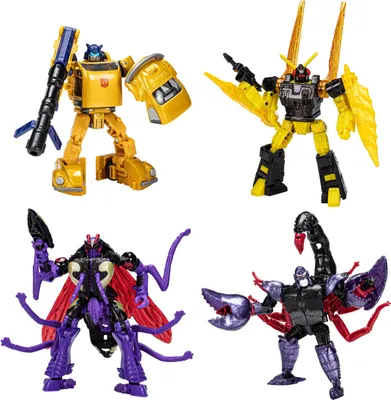 Produktbild von Hasbro Transformers Generations Legacy Buzzworthy Bumblebee Actionfiguren 4er-Pack Creatures Collide HASF3933