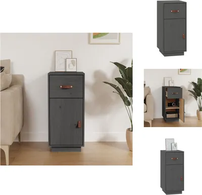 Obrázok produktu pre vidaXL Príborník sivý 34x40x75 cm z masívneho borovicového dreva - Príborníky