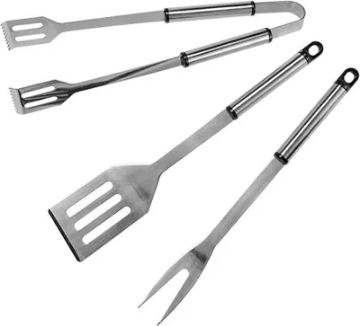 Produktbild von Hi Grillbesteck 40cm 3teilig, Kochspatel, Silber, Edelstahl, Edelstahl, Hängeschlaufe, 375 mm